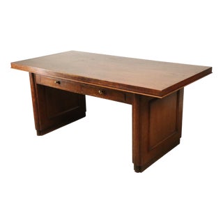 Modern Art Deco Oak Desk, 1940 For Sale