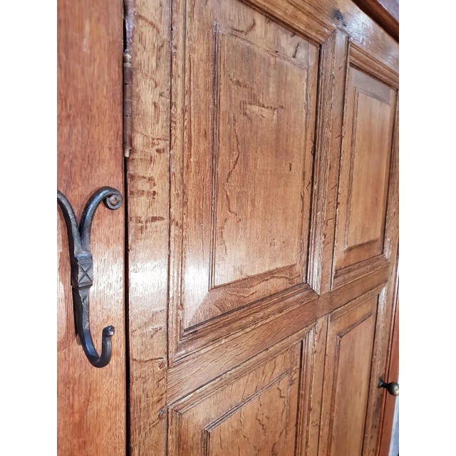 Antique Oak 6-Panel Door with Framework For Sale - Image 3 of 7