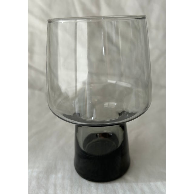Mid-Century Modern 1970s Brutalist Smoked Grey Drinking Glasses by Libbey- Set of 10 For Sale - Image 3 of 11