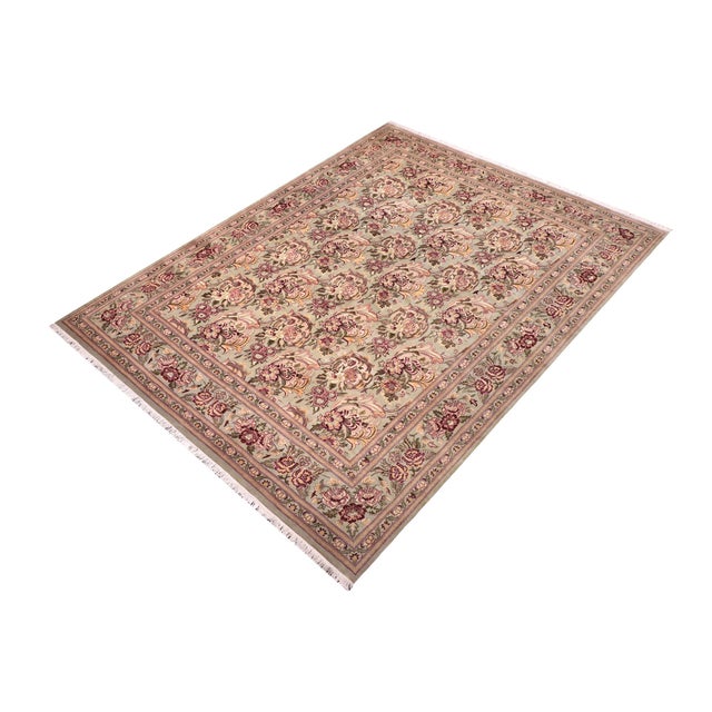 Elevate your space with this exquisite Pak Persian William Morris Hand-Knotted Wool Rug, a masterpiece that blends...