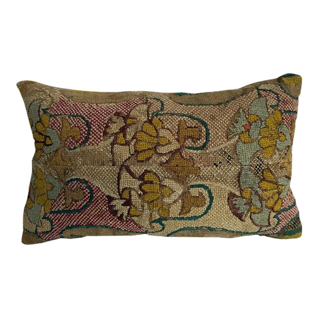 17th Century Italian Florentine Floral Tapestry Pillow For Sale