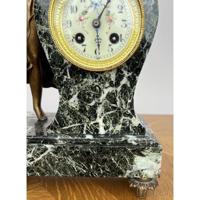 Vintage French Style Marble Clock For Sale - Image 9 of 18