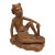1950s Mid-Century Modern Realism Balinese Modernist "Seated Philosopher" Satinwood Sculpture For Sale