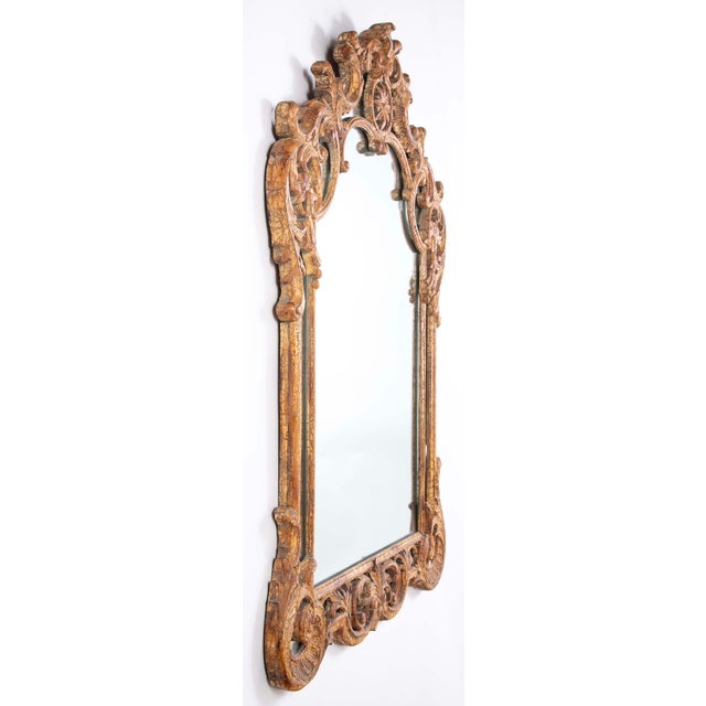 Wood French Rococo Style Carved and Gesso Wood Mirror, Large Scale For Sale - Image 7 of 12