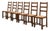 Rustic Oak Ladder-Back Chairs with Rush Seats, France, 1950s, Set of 6 For Sale