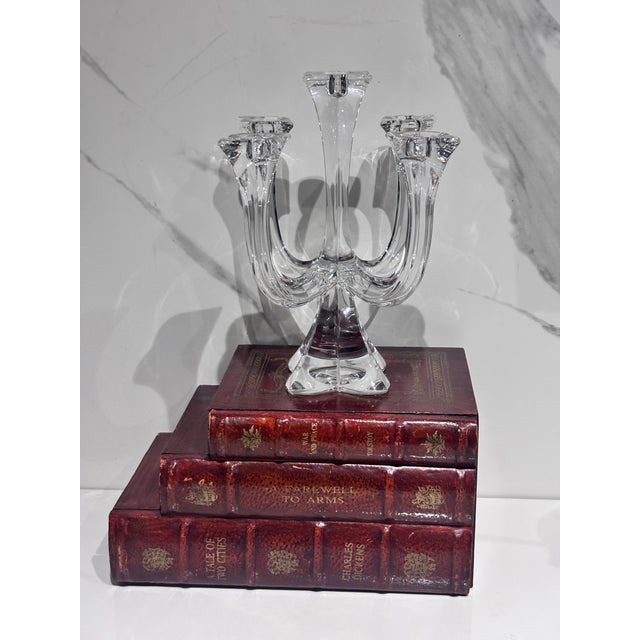 Contemporary Vintage Towle Crystal 5-Arm Taper Candleholder, Elegant Table Decor For Sale - Image 3 of 11