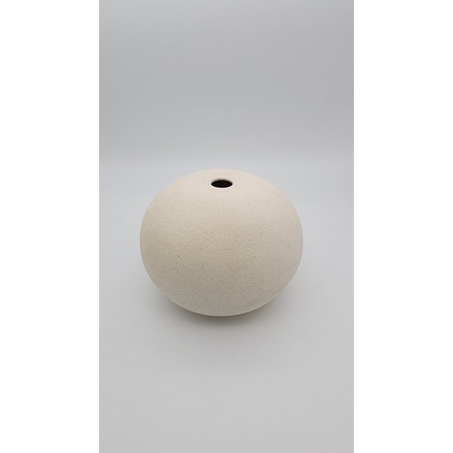 Vintage Elegant Round Form Studio Pottery Vase For Sale - Image 4 of 8