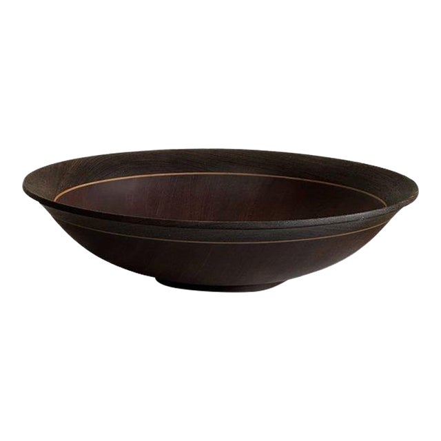 Vintage Mahogany Wooden Bowl For Sale