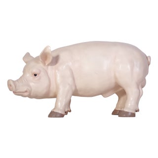 Vintage Large Butcher's Pig Shop Display, Former Czechoslovakia, 1980s For Sale