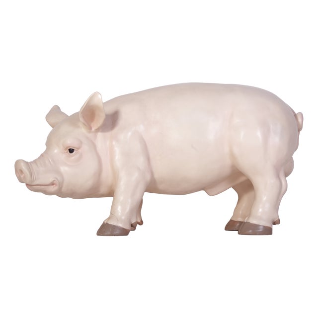 Vintage Large Butcher's Pig Shop Display, Former Czechoslovakia, 1980s For Sale