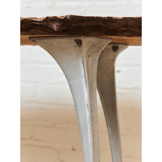 Mid-Century Modern French Vintage Live Edge Modernist Entry Table For Sale - Image 3 of 12