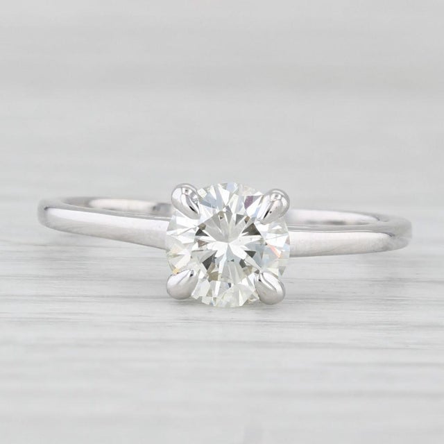 1ct Round Diamond Solitaire Engagement Ring 14k White Gold Size 7.25 Gia For Sale In Greensboro - Image 6 of 8