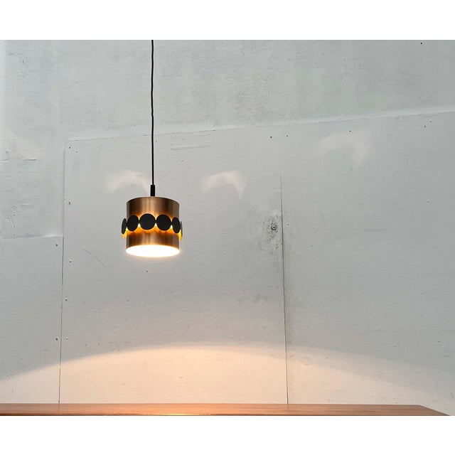 Black Mid-Century Modern German Copper Pendant Lamp from Doria, 1960s For Sale - Image 8 of 18