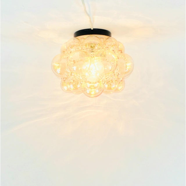 Mid-Century Amber Bubble Glass Flush Mounts by Helena Tynell for Limburg, Germany, 1970s For Sale - Image 6 of 11