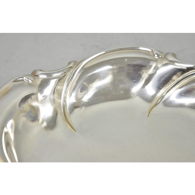 Metal Vintage Caravelle Victorian Style Silver Plated Scalloped Serving Dish Bowl For Sale - Image 7 of 13