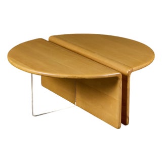 Gerald McCabe Waterfall Coffee Table in Maple and Lucite For Sale