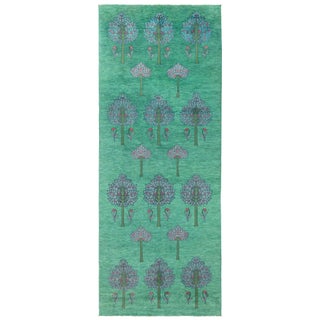 Irish Arts & Crafts Vintage Forest Green Rug By C.F.A. Voysey (Fragment) For Sale