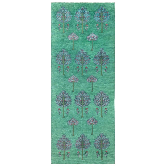 Irish Arts & Crafts Vintage Forest Green Rug By C.F.A. Voysey (Fragment) For Sale