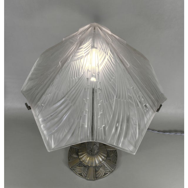 1930s Large French Art Deco Table Lamp by Hettier & Vincent France For Sale - Image 6 of 12