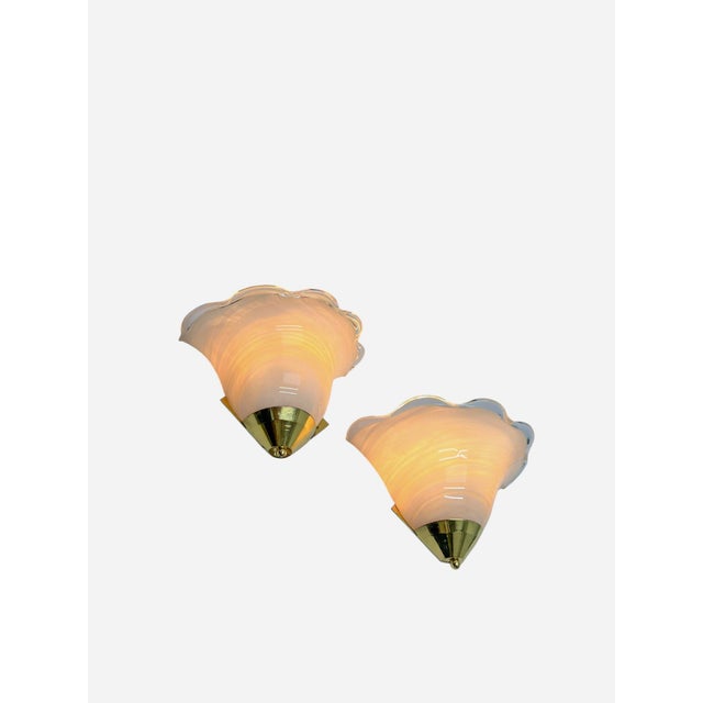 La Murrina Shell Shaped Glass Wall Lights in the style of La Murrina, 1980s, Set of 2 For Sale - Image 4 of 13