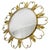 Beautiful vintage mid-century round gold sunburst fisheye butler mirror with leaves by the Belgian company Deknudt from...