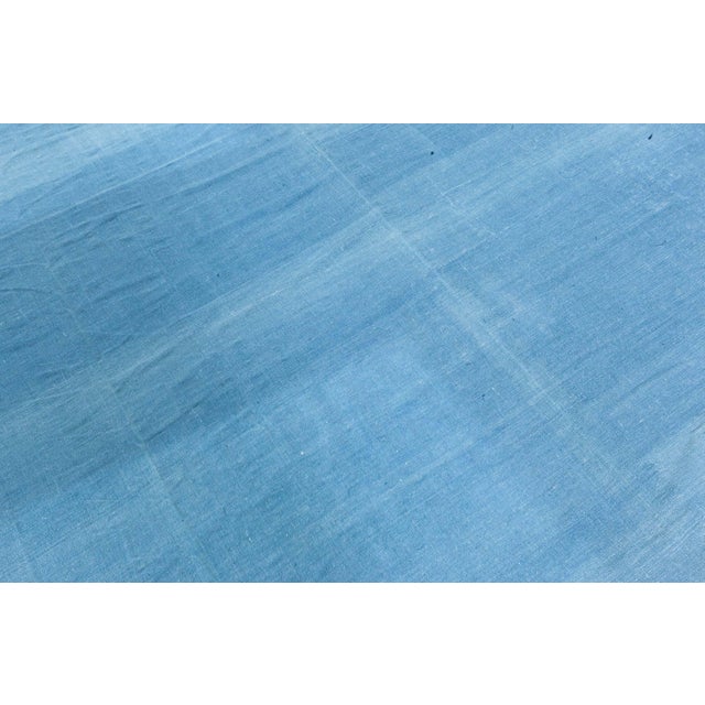Vintage Indian Dhurrie blue rug Size: 10'0" × 10'9" (304 × 327 cm) A striking example of mid-20th-century Indian...