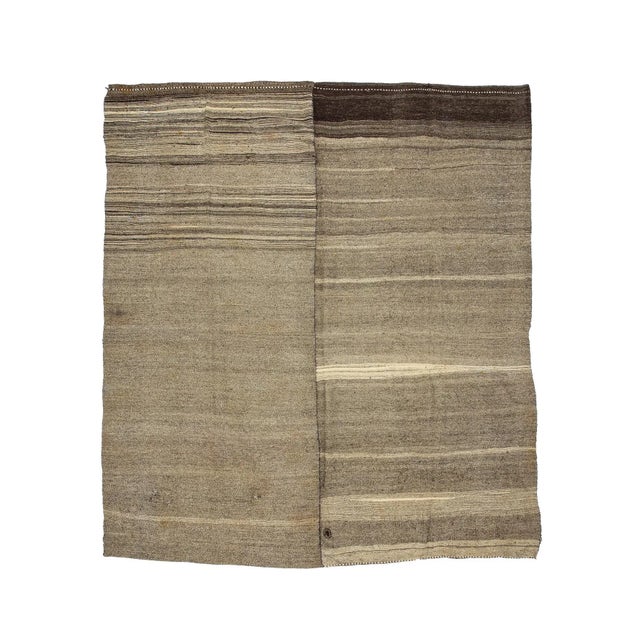 Textile 1960s Vintage Gray Turkish Kilim Rug- 11′5″ × 12′3″ For Sale - Image 7 of 7