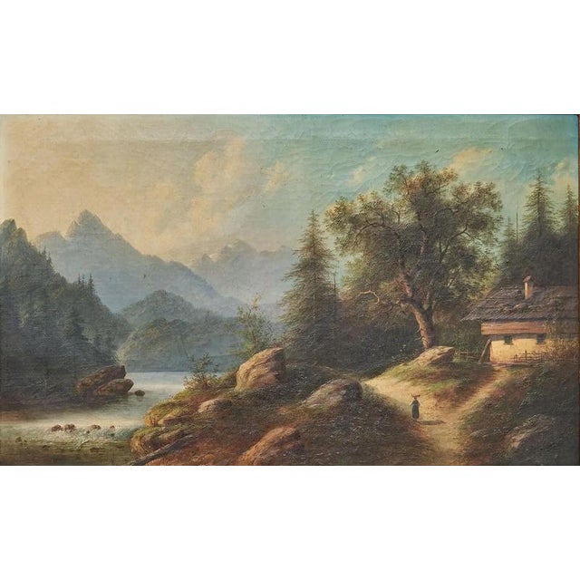 Edouard Boehm (18301890) Mountain Landscape with Cottage For Sale - Image 9 of 10