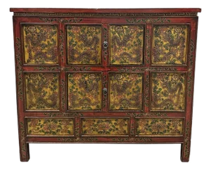 Antique Tibetan Hand-Painted Cabinet