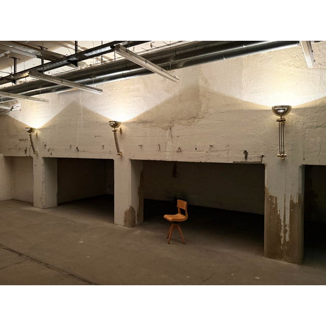 Large Art Deco Style Custom-Made Chrome-Plated Brass Wall Lamps, France, 1950s, Set of 3 For Sale - Image 4 of 7