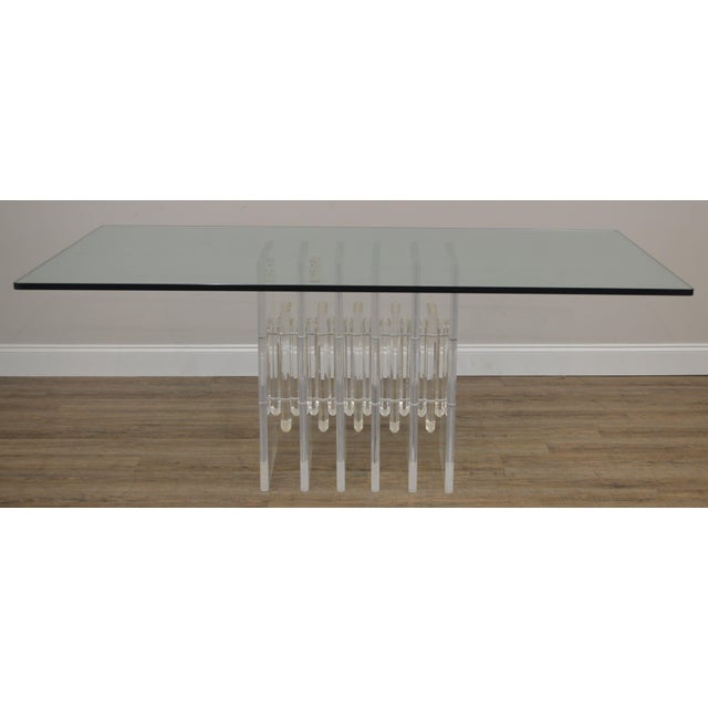 Mid Century Modern Lucite Base Glass Dining Table Chairish