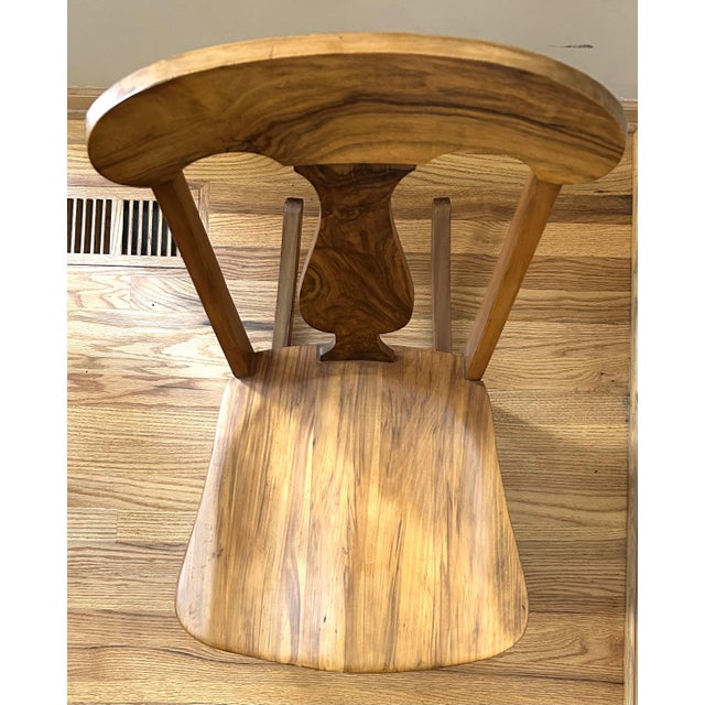 1970s Vintage Handcrafted Child-Size Small Wooden Rocker For Sale - Image 5 of 7