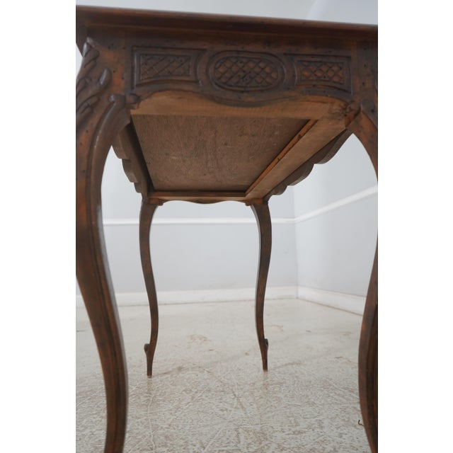French Louis XV Style Walnut 1 Drawer Writing Desk Table For Sale - Image 17 of 17