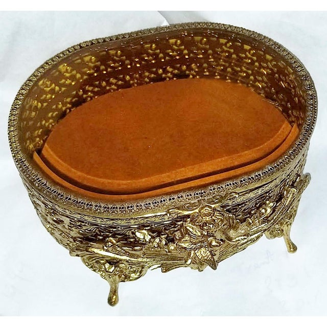 Hollywood Regency 1950s Hollywood Regency Jewelry Trinket Box For Sale - Image 3 of 8