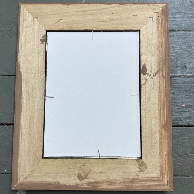 Abstract 1970’s Original Abstract Expressionist Male Portrait Painting Distressed Wood Frame For Sale - Image 3 of 3