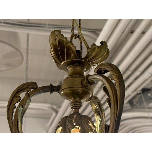 Art Nouveau Four Light Cherub Chandelier, Early 20th Century For Sale - Image 11 of 12