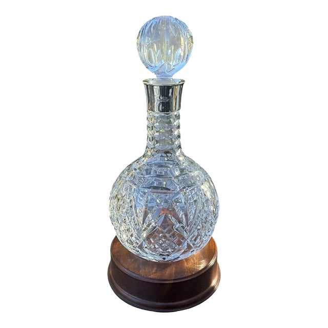 Crystal Sterling Silver Hogget Port Decanter from Stuart, 2000 For Sale