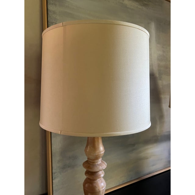 Contemporary Alabaster Lamp & Shade by Ironies For Sale - Image 3 of 13