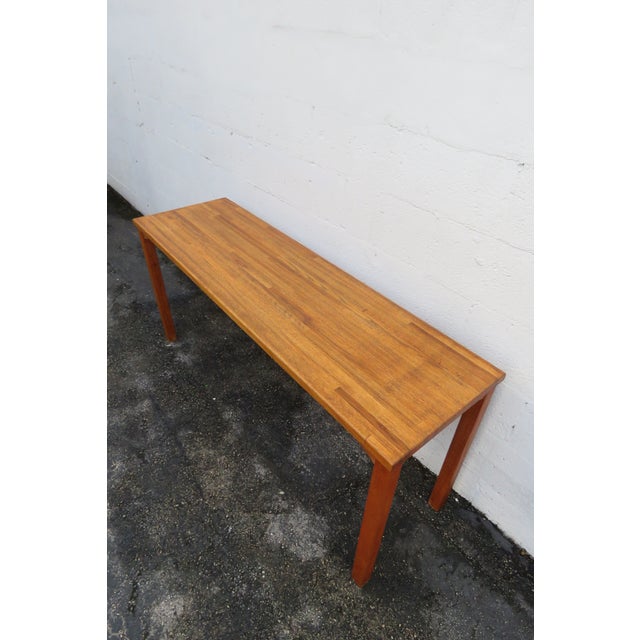 Mid-Century Modern Mid Century Oak Long Narrow Library Tv Console Table 5710 For Sale - Image 3 of 12
