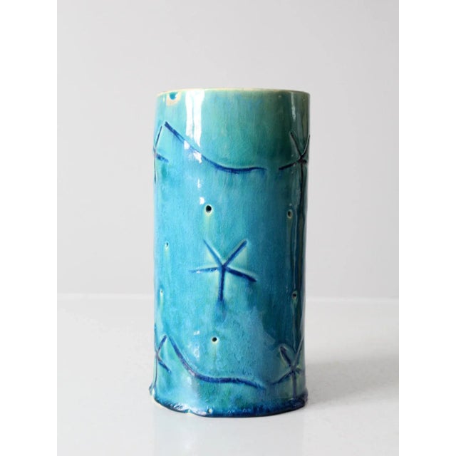 Vintage Signed Studio Pottery Vase For Sale - Image 4 of 9