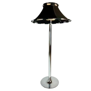 Chrome and Black Fabric Floor Lamp by Anna Ehrner for Ateljé Lyktan