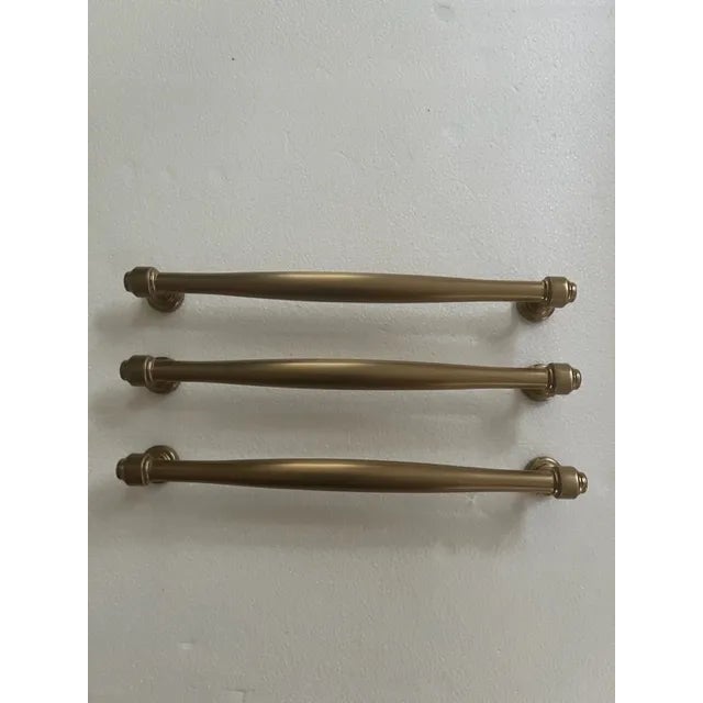 Bronze Set of 3 Early 21st Century Top Knob Cabinet Pulls in Honey Bronze Finish For Sale - Image 8 of 8