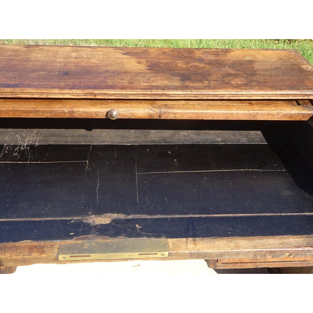 Wood French Glove Makers Table in Oak For Sale - Image 7 of 18