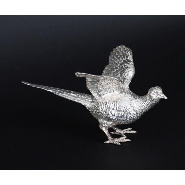 Vintage Sterling Silver Pheasants from Edward Barnard & Sons, London, 1971, Set of 2 For Sale - Image 11 of 16