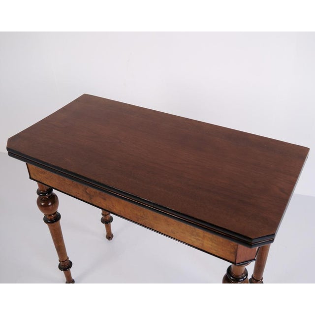 Antique Games Table in Mahogany and Walnut with Brass Fittings, 1860s For Sale - Image 8 of 12