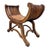 A striking vintage Egyptian-style bench crafted from woven rattan and grasscloth, featuring an elegant curule-inspired...