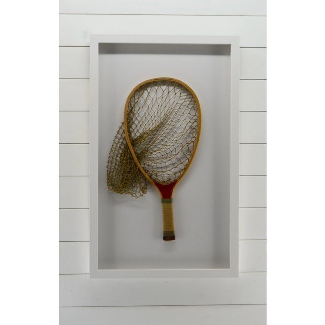 Antique Fishing Net Wrapped Handle Framed For Sale - Image 4 of 7