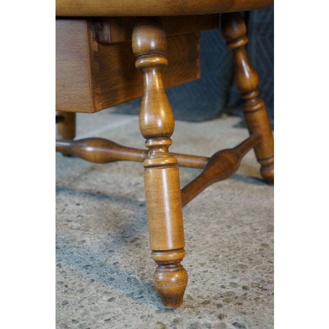 Wood 1960's Heywood Wakefield Windsor Back Maple Writing Desk Arm Chair With Drawer For Sale - Image 7 of 18