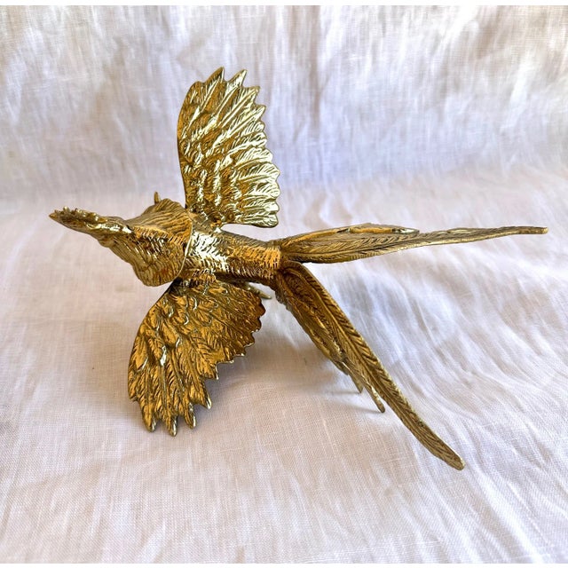 Metal Vintage Pair of Brass Fighting Rooster For Sale - Image 7 of 11
