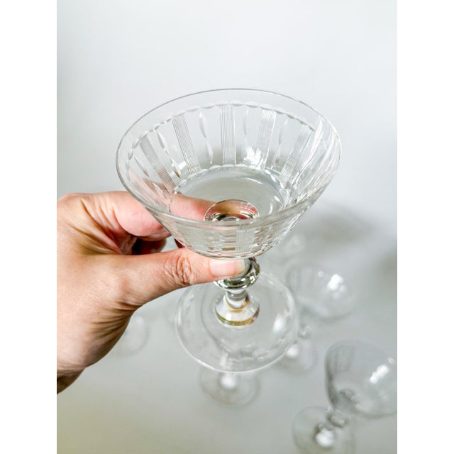 1940s t.g. Hawkes Cut Crystal Champagne Sherbet Coupes, Set of 10 For Sale - Image 15 of 15